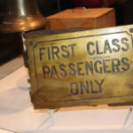 Old first class sign on a luxury ship