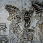 Bas relief detail in the ancient city of Persepolis in Iran